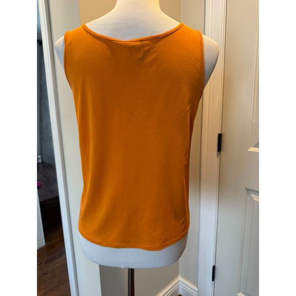 Eileen Fisher Silk Jersey Pumpkin Orange Tank SZ M EUC - Picture 3 of 4